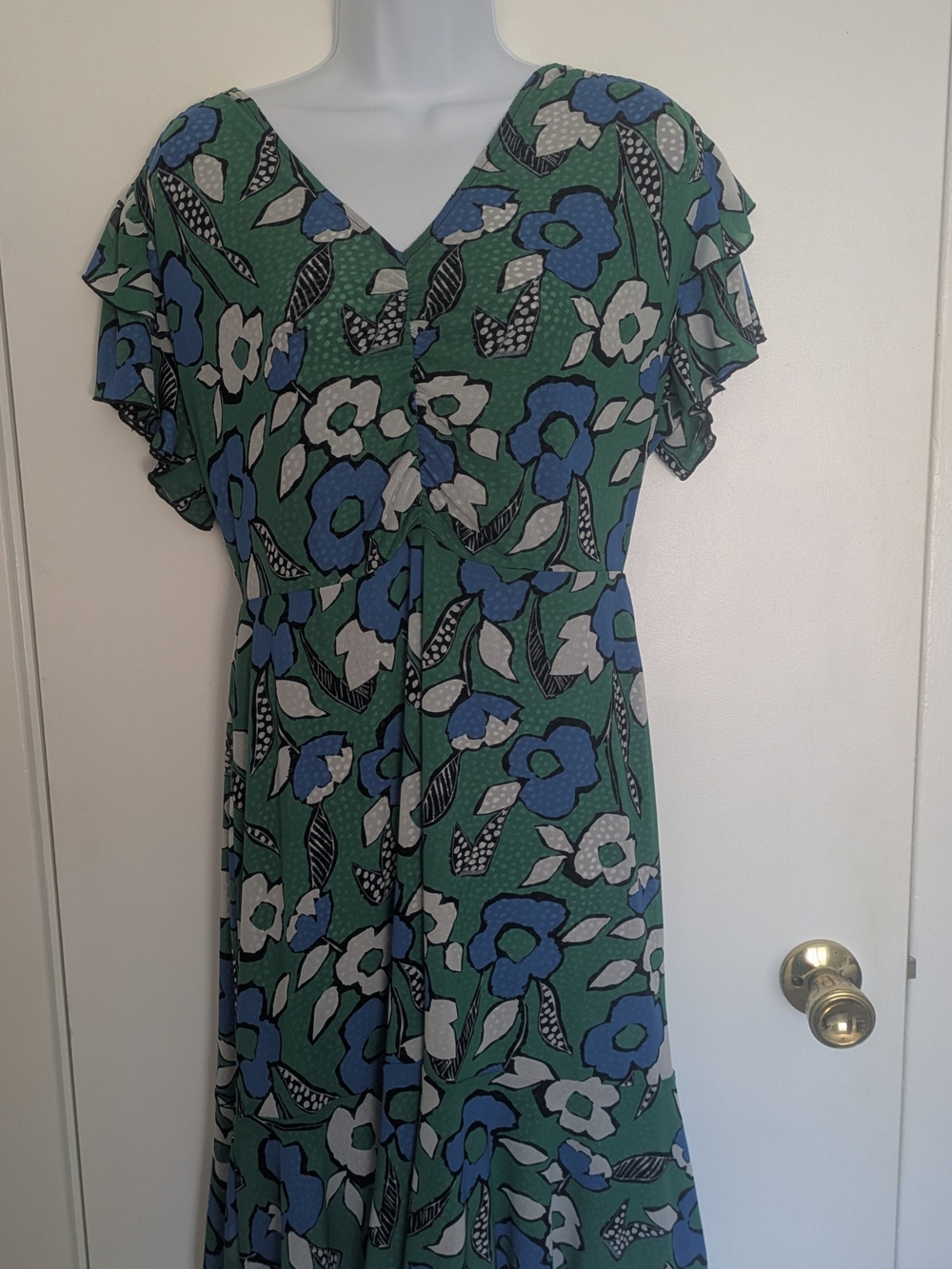 Cabi Reversible Flutter Sleeve Celebrate Dress #6148 Wmn's Sz M Floral Polka Dot